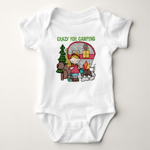 Blond Girl Crazy für Camping Baby Strampler