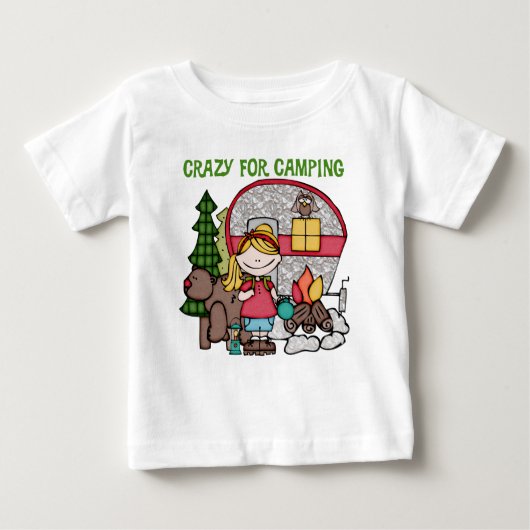 Blond Girl Crazy für Camping Baby T-shirt (Vorderseite)