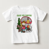 Blond Girl Crazy für Camping Baby T-shirt (Vorderseite)