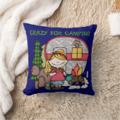 Blond Girl Crazy für Camping Kissen (Decke)
