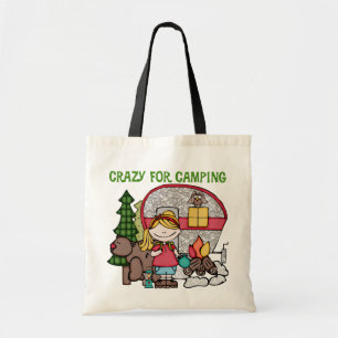 Blond Girl Crazy für Camping Tragetasche