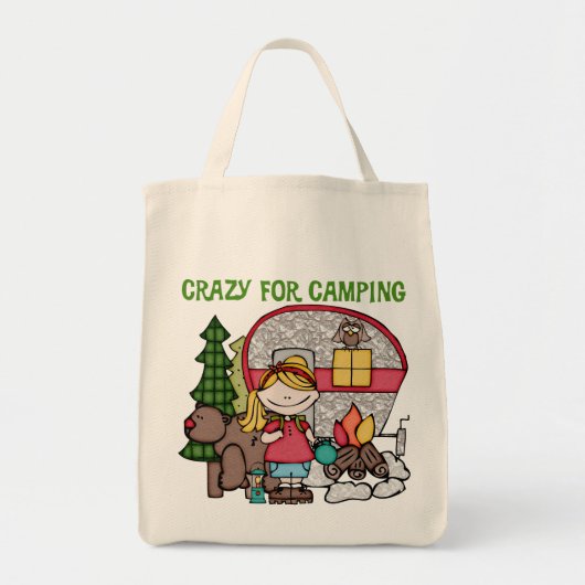 Blond Girl Crazy für Camping Tragetasche (Vorne)