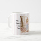 Blond Girl Dog Trees Life is Better With A Dog Kaffeetasse (Vorderseite Links)
