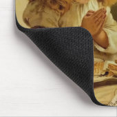 Blond Girl Gebet mit ihrem Hund und ihrer Katze Mousepad (Ecke)