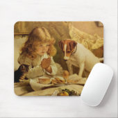 Blond Girl Gebet mit ihrem Hund und ihrer Katze Mousepad (Mit Mouse)