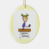 Blond Girl Gymnast auf Balancebaum Keramikornament (Rechts)