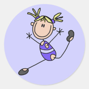 Blond Girl Gymnast Tshirts und Geschenke Runder Aufkleber