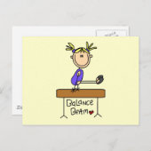 Blond Girl Gymnast über Beam Tshirts und Geschenke Postkarte (Vorne/Hinten)