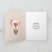 Blond Girl Heart Light Bulle beleuchtet mein Leben Karte (Innenseite)