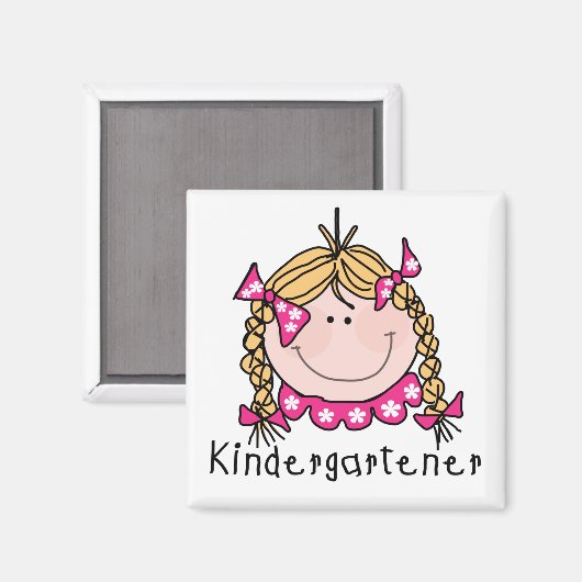 Blond Girl Kindergartner Tshirts und Geschenke Magnet (Vorderseite/Rückseite)