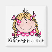 Blond Girl Kindergartner Tshirts und Geschenke Magnet (Vorne)