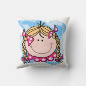 Blond Girl mit Braidpilz Kissen (Rückseite)