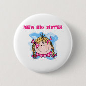 Blond Girl New Big Sister Button (Vorderseite)