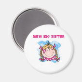 Blond Girl New Big Sister Magnet (Vorderseite/Rückseite)