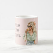 Blond Girl Peach Bow Ice Cream Cone Kaffeetasse (Mittel)