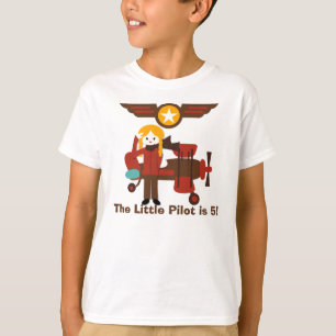 Blond Girl Pilot Geburtstag Custom T - Shirt