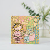 Blond Girl Sommerlemonade zum Geburtstag Einladung (Stehend Vorderseite)