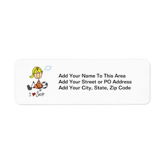 Blond Girl Strichmännchen I Liebe Fußball Geschenk (Vorne)