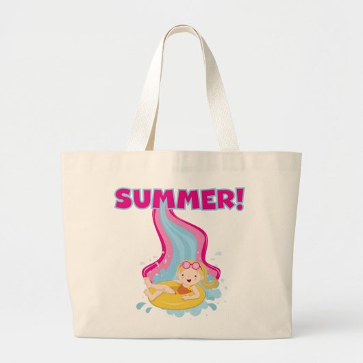 Blond Girl Summer Jumbo Stoffbeutel (Vorne)