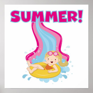 Blond Girl Summer Poster