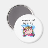Blond Girl World's Best Big Sister Magnet (Vorderseite/Rückseite)