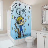 Blond Hair Boy Rock Star Music Duschvorhang (Beispiel)