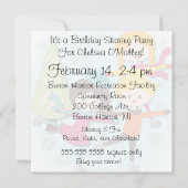 Blond Haired Girl Skaten Birthday Einladung (Rückseite)