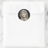 Blond Head Viktorianisch Girl Runder Aufkleber (Tasche)