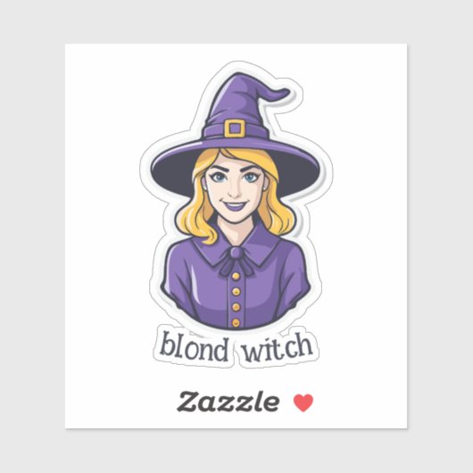 Blond Hexe Aufkleber (Blatt)