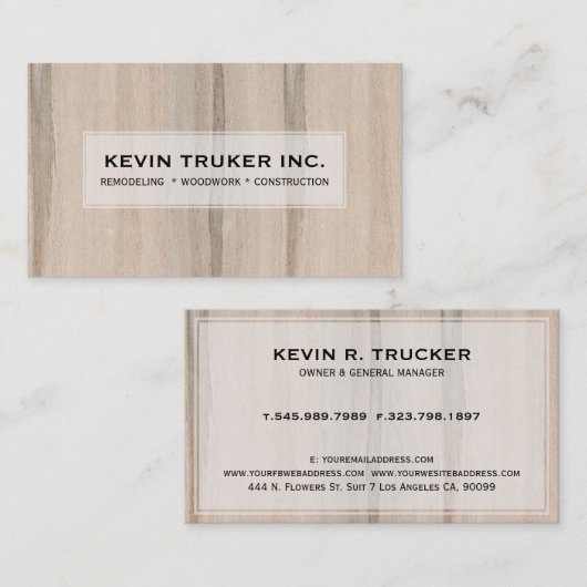 Blond-Imitate Holztextur Umgestalten Visitenkarte (Vorne/Hinten)