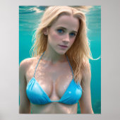Blond in einem Bikini-Unterwasser-Foto Poster (Vorne)