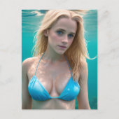 Blond in einem Bikini-Unterwasser-Foto Postkarte (Vorderseite)