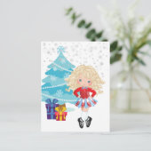 Blond Irish Dancer Winter Weihnachtskarte Postkarte (Stehend Vorderseite)