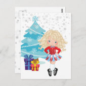 Blond Irish Dancer Winter Weihnachtskarte Postkarte (Vorne/Hinten)