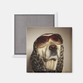 Blond Labrador Retriever mit Sonnenbrille Magnet (Vorderseite/Rückseite)