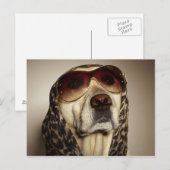 Blond Labrador Retriever mit Sonnenbrille Postkarte (Vorne/Hinten)