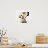 Blond Labrador Welpe, die die Zunge heraushält Poster (Küche)