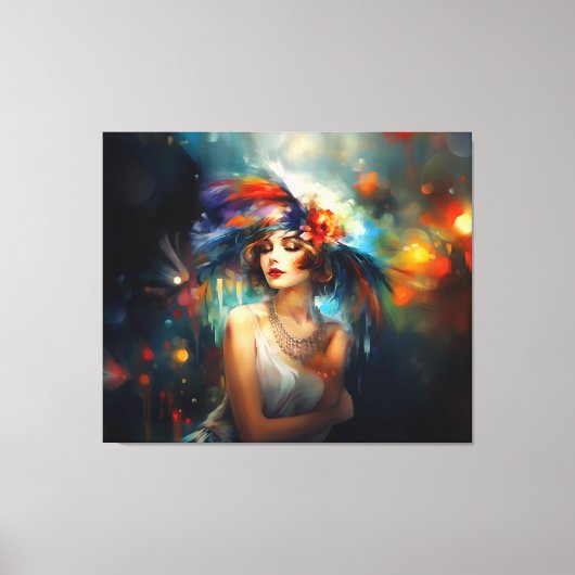 Blond Lady Roaring 20 Leinwanddruck (Vorderseite)