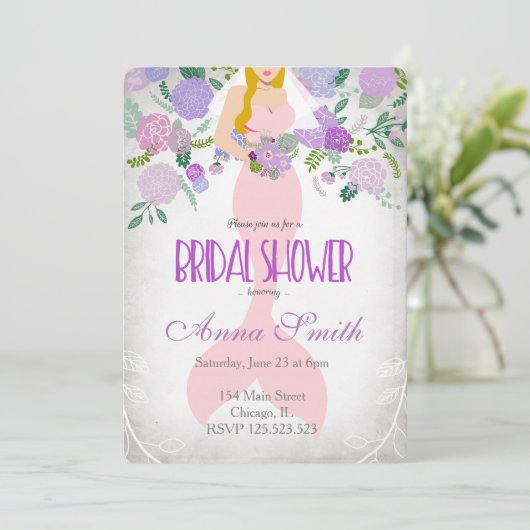 Blond-Meerjungfrau-Einladung Einladung (Stehend Vorderseite)