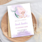 Blond Mermaid Birthday Einladungen