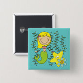 Blond Mermaid Button (Vorne & Hinten)