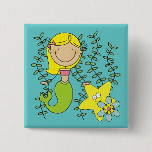 Blond Mermaid Button
