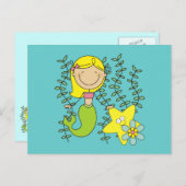 Blond Mermaid Postkarte (Vorne/Hinten)