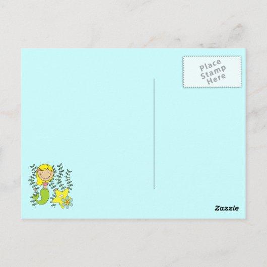 Blond Mermaid Postkarte (Rückseite)