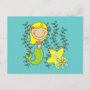 Blond Mermaid Postkarte