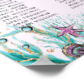 Blond Mermaid Under Sea Birthday Seating Chart Poster (Ecke)