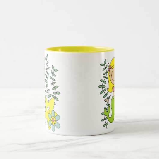 Blond Mermaid Zweifarbige Tasse (Mittel)