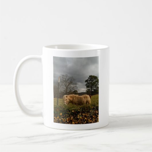 Blond Miniature Pony / Pferd Kaffeetasse (Links)