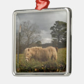 Blond Miniature Pony / Pferd Ornament Aus Metall (Links)