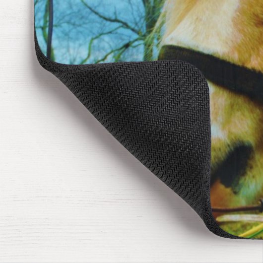 Blond Miniature Pony / Pferdeblauer Himmel Mousepad (Ecke)